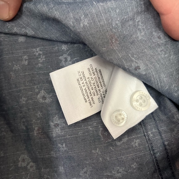 Men’s Penguin Medium Grey Short Sleeved Button Down With Floral Pattern - Picture 7 of 8